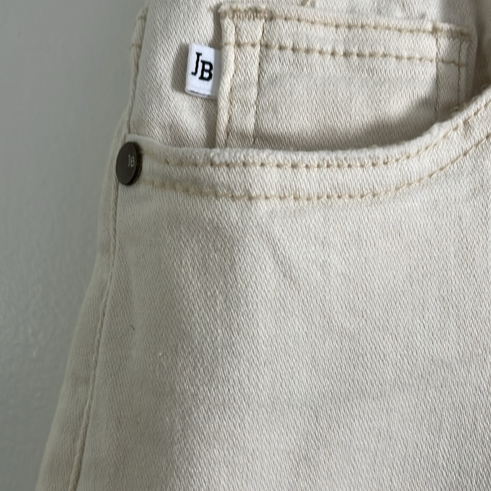 Judy Blue High Waist Cream Denim Shorts - Picture 5 of 6